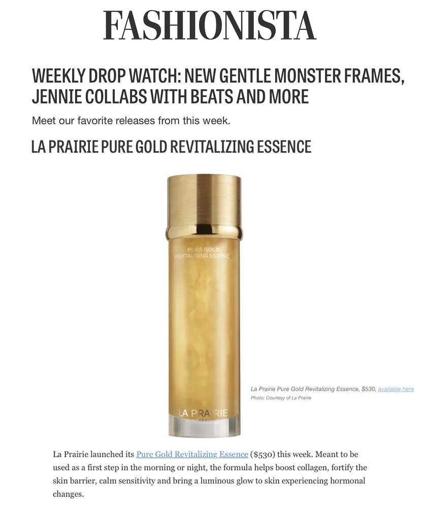 La Prairie premium skincare — Sarah Gargano